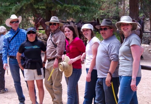 Here we are at our rest stop.  Left to right: Evan, Tina, Mike, Mollie, Megan, Chad, and Jess.