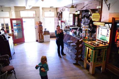 Grabbing some ice-cream at the Oatman Hotel