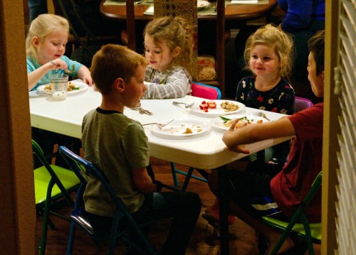 The kids' table for Thanksgiving Dinner